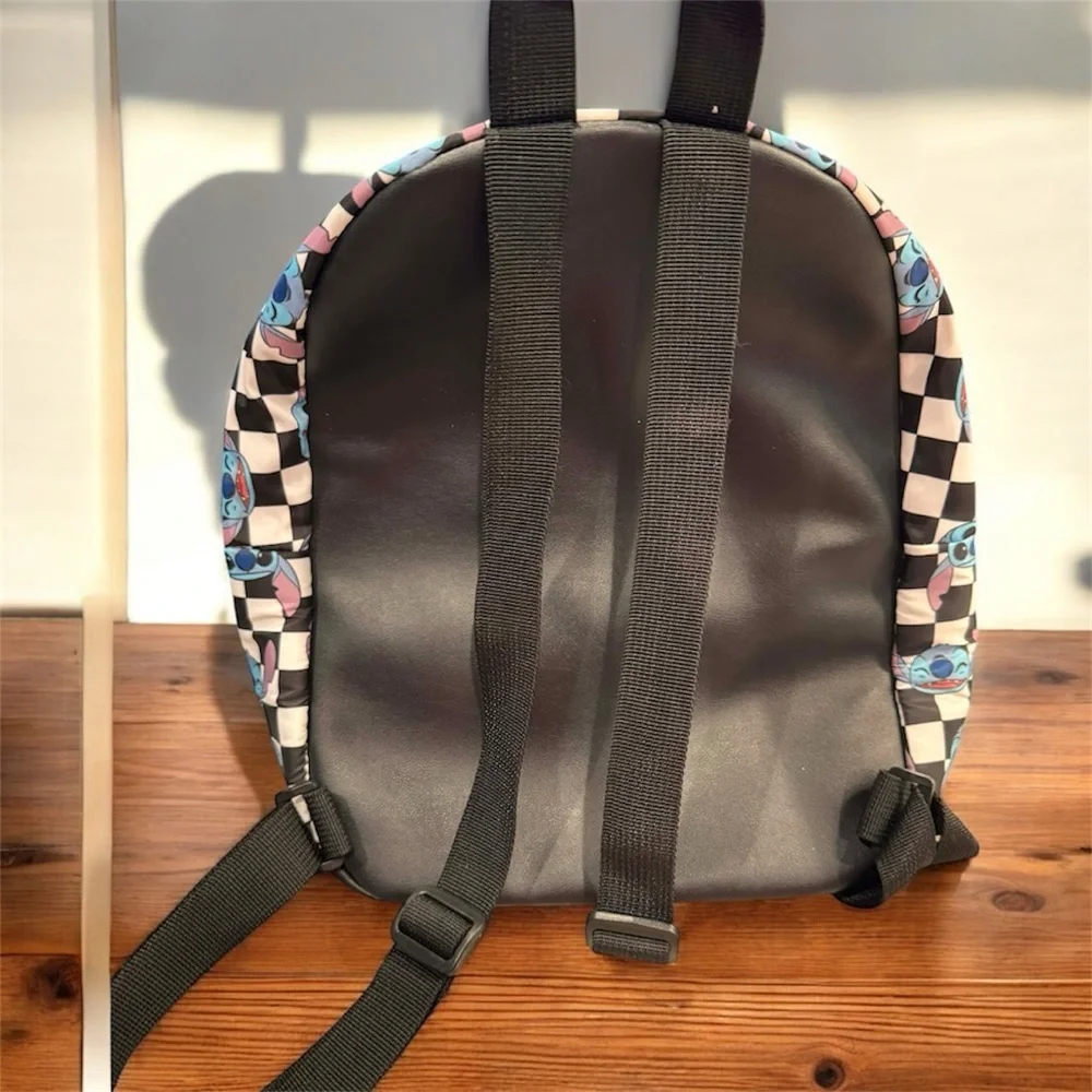 Disney stitch Checkered Backpack 10x11in like new